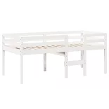 fehér tömör fenyőfa magasított ágy tetővel 90 x 200 cm