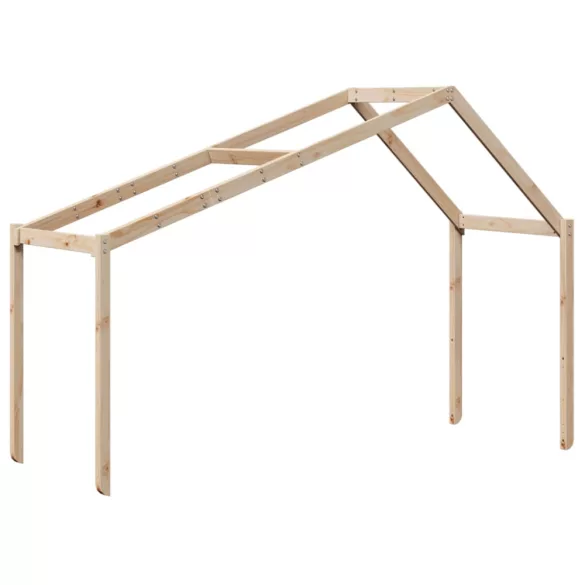 tömör fenyőfa magasított ágy tetővel 90 x 190 cm