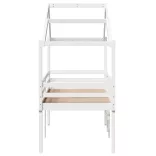 fehér tömör fenyőfa magasított ágy tetővel 90 x 190 cm