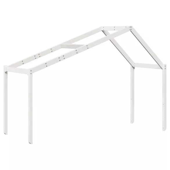 fehér tömör fenyőfa magasított ágy tetővel 75 x 190 cm