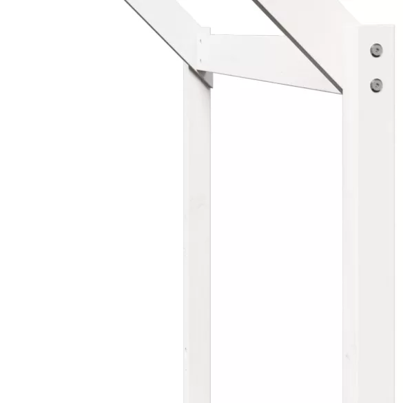 fehér tömör fenyőfa magasított ágy tetővel 75 x 190 cm