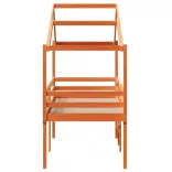 viaszbarna tömör fenyőfa magasított ágy tetővel 75 x 190 cm