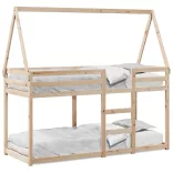 tömör fenyőfa ágy emelettel és tetővel 80 x 200 cm