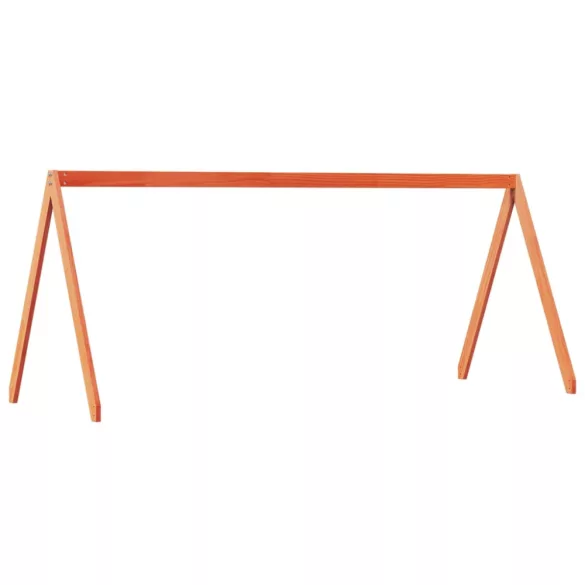 viaszbarna tömör fenyőfa ágy emelettel és tetővel 90 x 190 cm