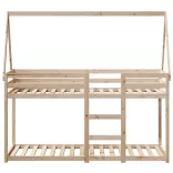tömör fenyőfa ágy emelettel és tetővel 75 x 190 cm