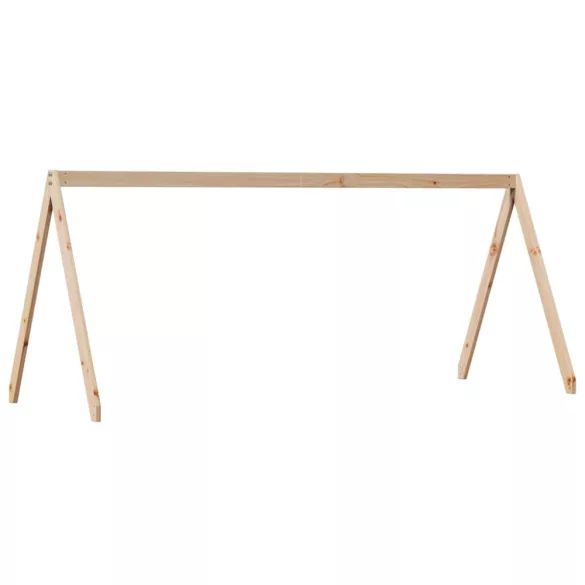 tömör fenyőfa ágy emelettel és tetővel 75 x 190 cm