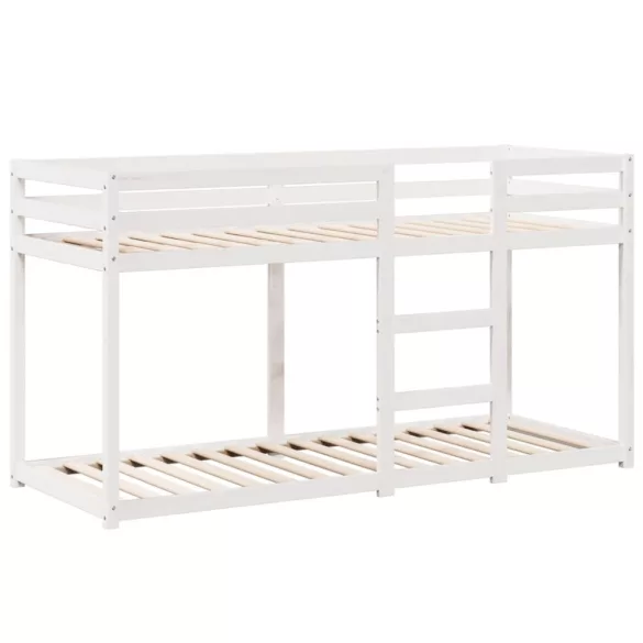 fehér tömör fenyőfa ágy emelettel és tetővel 75 x 190 cm