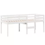 fehér tömör fenyőfa magasított ágy tetővel 90 x 200 cm