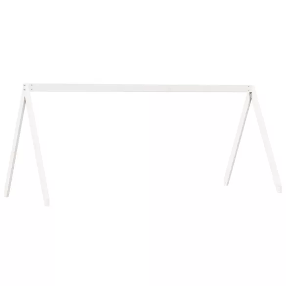 fehér tömör fenyőfa magasított ágy tetővel 90 x 200 cm