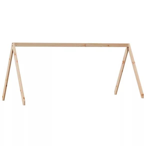 tömör fenyőfa magasított ágy tetővel 80 x 200 cm