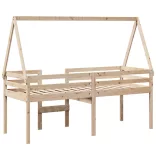 tömör fenyőfa magasított ágy tetővel 80 x 200 cm