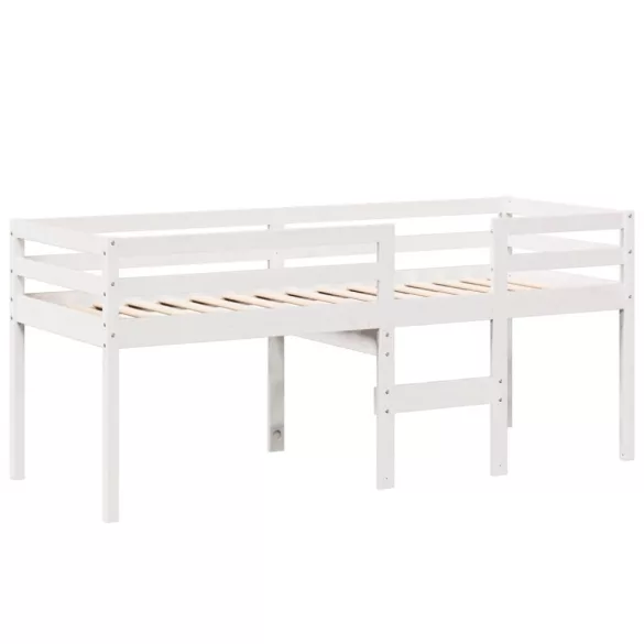 fehér tömör fenyőfa magasított ágy tetővel 80 x 200 cm