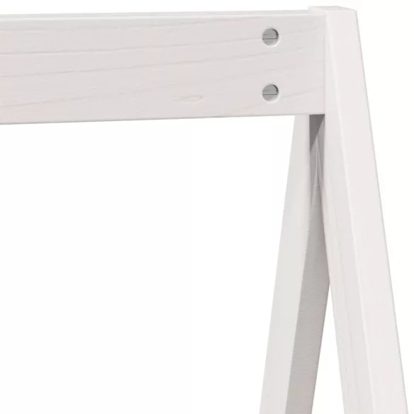 fehér tömör fenyőfa magasított ágy tetővel 80 x 200 cm