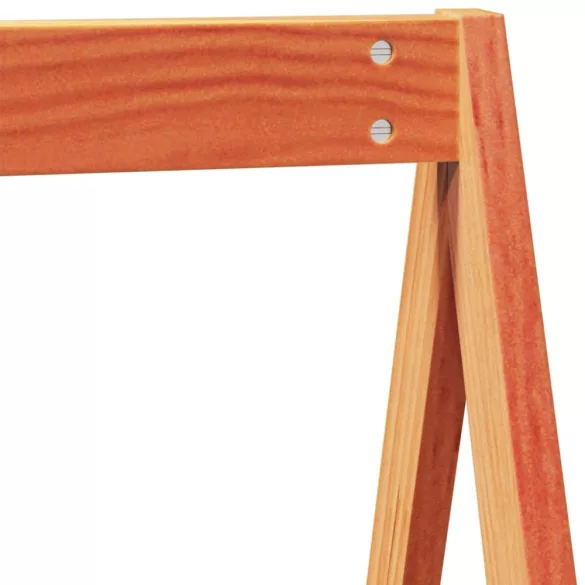 viaszbarna tömör fenyőfa magasított ágy tetővel 80 x 200 cm