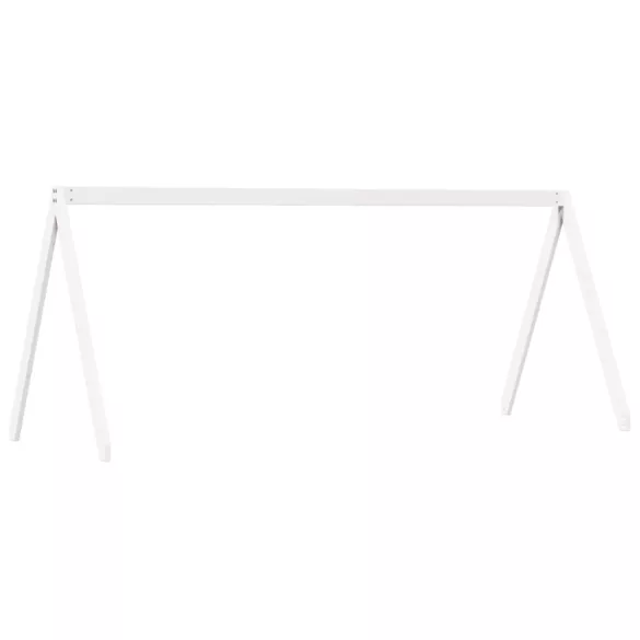 fehér tömör fenyőfa magasított ágy tetővel 90 x 190 cm