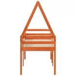 viaszbarna tömör fenyőfa magasított ágy tetővel 75 x 190 cm