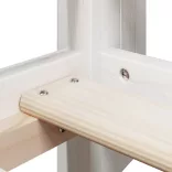 fehér tömör fenyőfa ágy emelettel és tetővel 90 x 200 cm