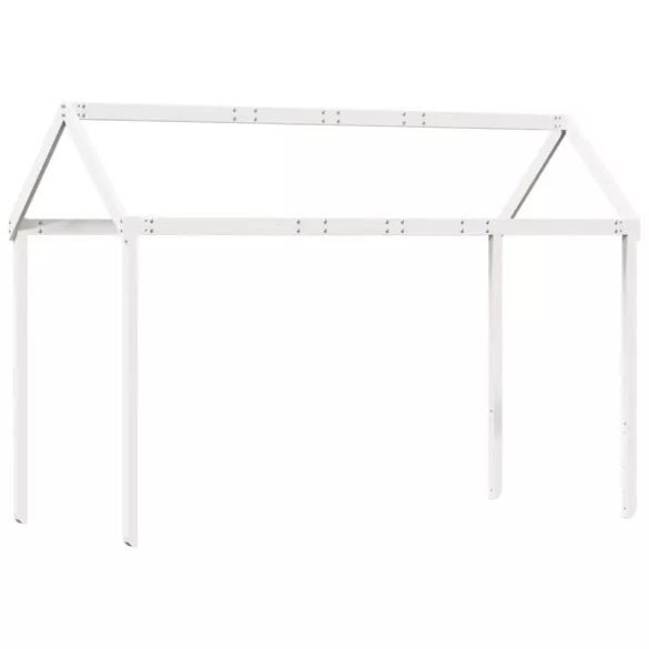 fehér tömör fenyőfa ágy emelettel és tetővel 90 x 200 cm