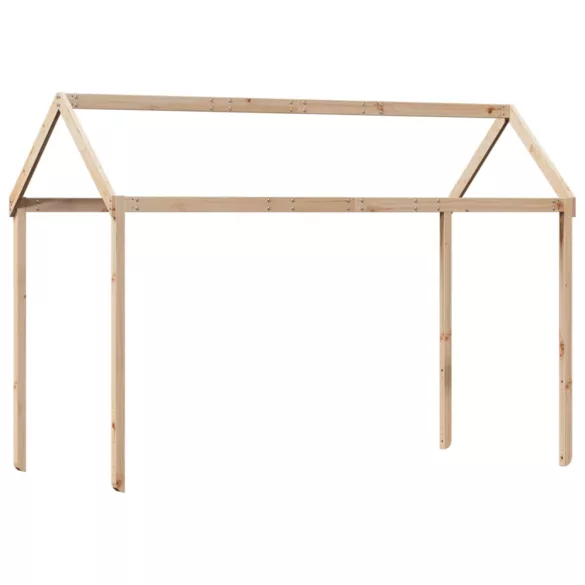 tömör fenyőfa ágy emelettel és tetővel 80 x 200 cm