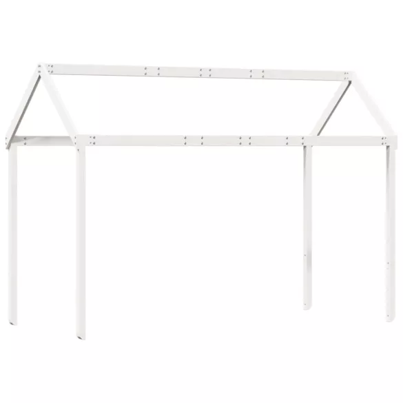 fehér tömör fenyőfa ágy emelettel és tetővel 80 x 200 cm