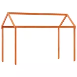 viaszbarna tömör fenyőfa ágy emelettel és tetővel 80 x 200 cm