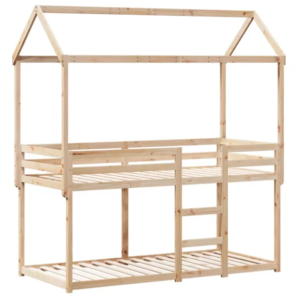 tömör fenyőfa emeletes ágy matrac nélkül 90 x 190 cm