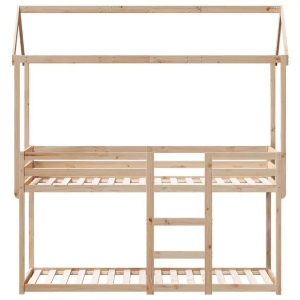 tömör fenyőfa emeletes ágy matrac nélkül 90 x 190 cm