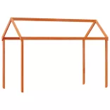 viaszbarna tömör fenyőfa ágy emelettel és tetővel 90 x 190 cm