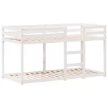 fehér tömör fenyőfa ágy emelettel és tetővel 90 x 190 cm