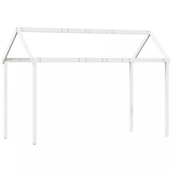 fehér tömör fenyőfa ágy emelettel és tetővel 90 x 190 cm