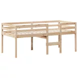 tömör fenyőfa magasított ágy tetővel 90 x 200 cm