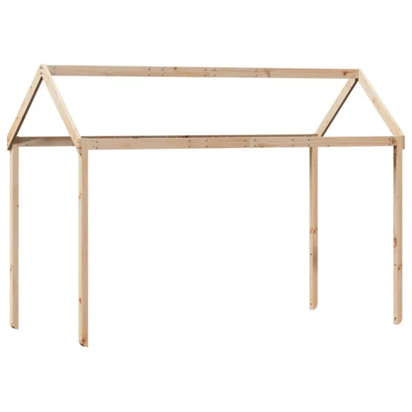 tömör fenyőfa magasított ágy tetővel 90 x 200 cm