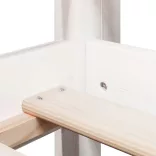 fehér tömör fenyőfa magasított ágy tetővel 90 x 200 cm