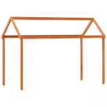 viaszbarna tömör fenyőfa magasított ágy tetővel 90 x 200 cm