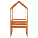 viaszbarna tömör fenyőfa magasított ágy tetővel 90 x 200 cm