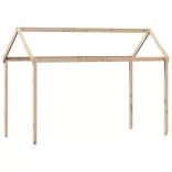 tömör fenyőfa magasított ágy tetővel 80 x 200 cm
