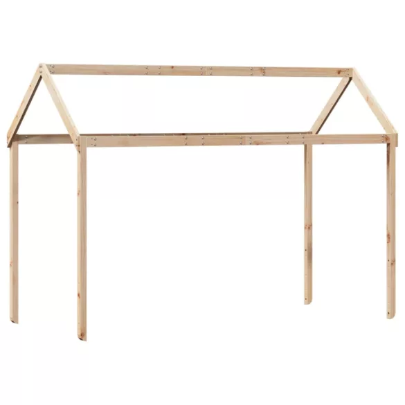 tömör fenyőfa magasított ágy tetővel 80 x 200 cm