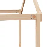 tömör fenyőfa magasított ágy tetővel 80 x 200 cm
