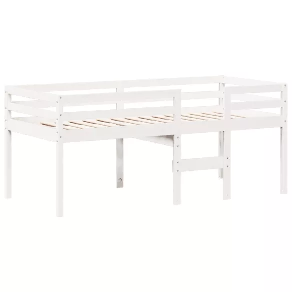 fehér tömör fenyőfa magasított ágy tetővel 80 x 200 cm