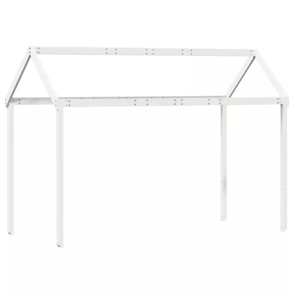 fehér tömör fenyőfa magasított ágy tetővel 80 x 200 cm