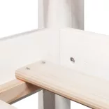 fehér tömör fenyőfa magasított ágy tetővel 80 x 200 cm