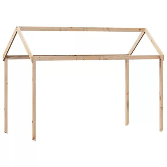 tömör fenyőfa magasított ágy tetővel 90 x 190 cm