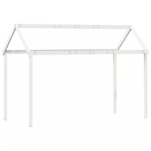 fehér tömör fenyőfa magasított ágy tetővel 90 x 190 cm