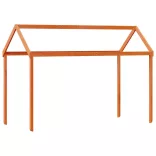 viaszbarna tömör fenyőfa magasított ágy tetővel 90 x 190 cm