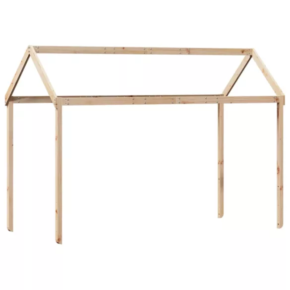 viaszbarna tömör fenyőfa magasított ágy tetővel 75 x 190 cm