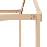 viaszbarna tömör fenyőfa magasított ágy tetővel 75 x 190 cm