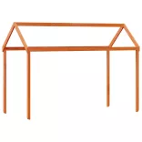 viaszbarna tömör fenyőfa magasított ágy tetővel 75 x 190 cm