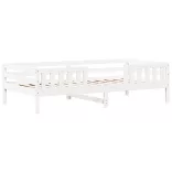 fehér tömör fenyőfa ágykeret tetővel 80 x 200 cm