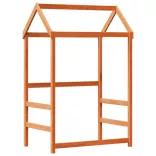 viaszbarna tömör fenyőfa ágykeret tetővel 80 x 200 cm