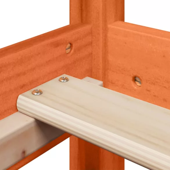 viaszbarna tömör fenyőfa ágykeret tetővel 80 x 200 cm